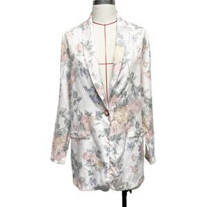 Vintage Judy Knapp Womens Size M Pastel Floral Oversized Blazer